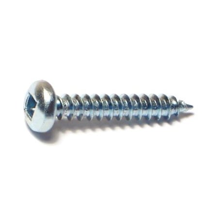 Midwest Fastener Sheet Metal Screw, #8 x 1 in, Zinc Plated Steel Pan Head Square Drive, 100 PK 08716